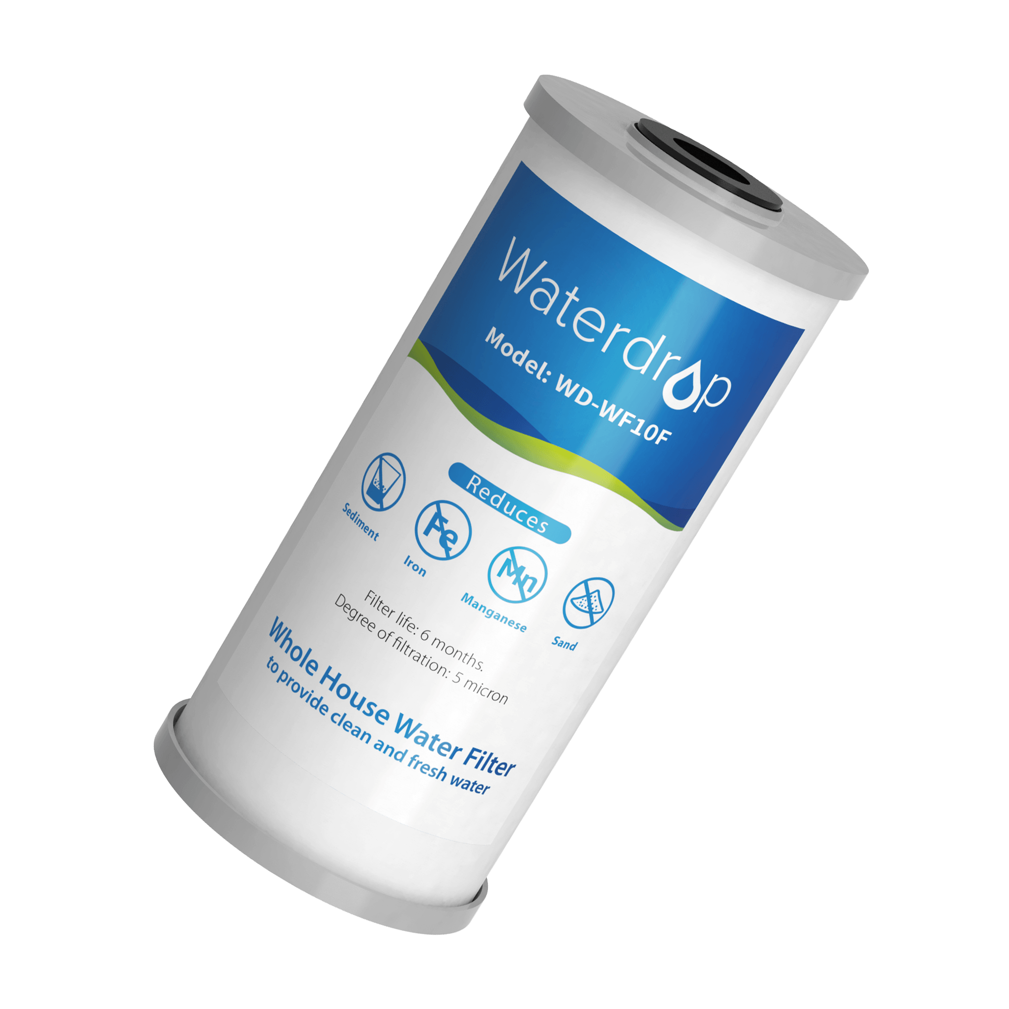 Waterdrop WD-WHF21-FG Whole House Water Filter, GAC and Iron Manganese Reducing Filter Cartridge