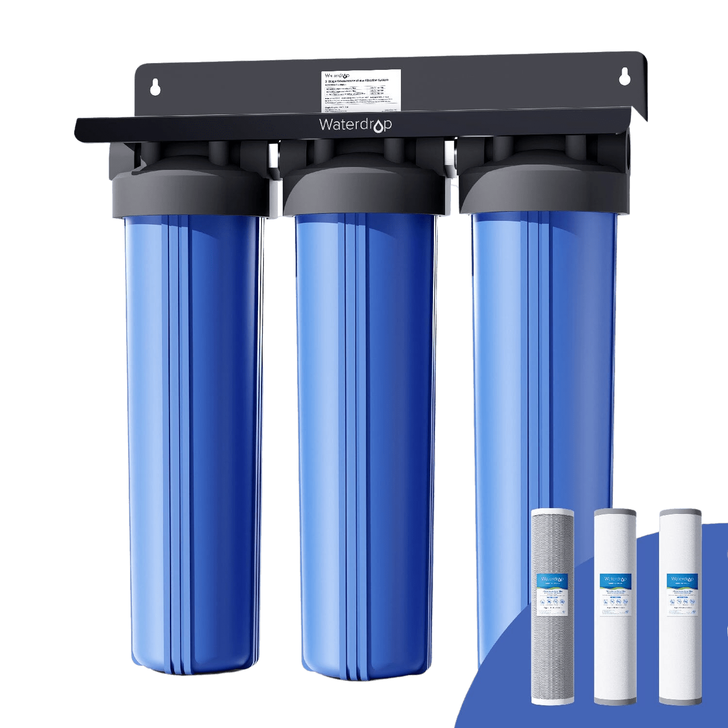 Waterdrop 3-Stage Whole House Water Filter System | Reduce Iron & Manganese